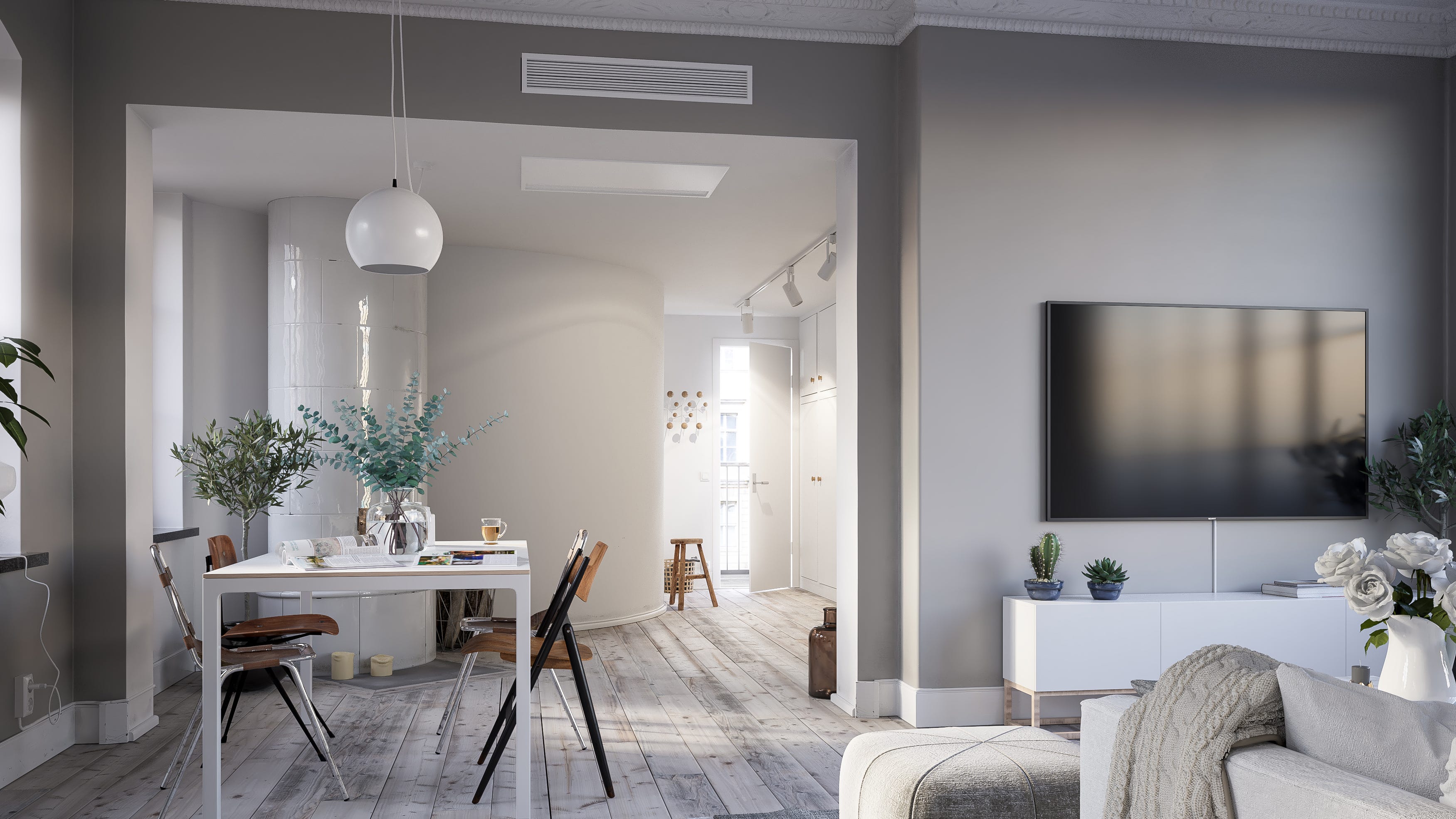 Émetteur Daikin installé dans un logement pour obtenir un environnement confortable