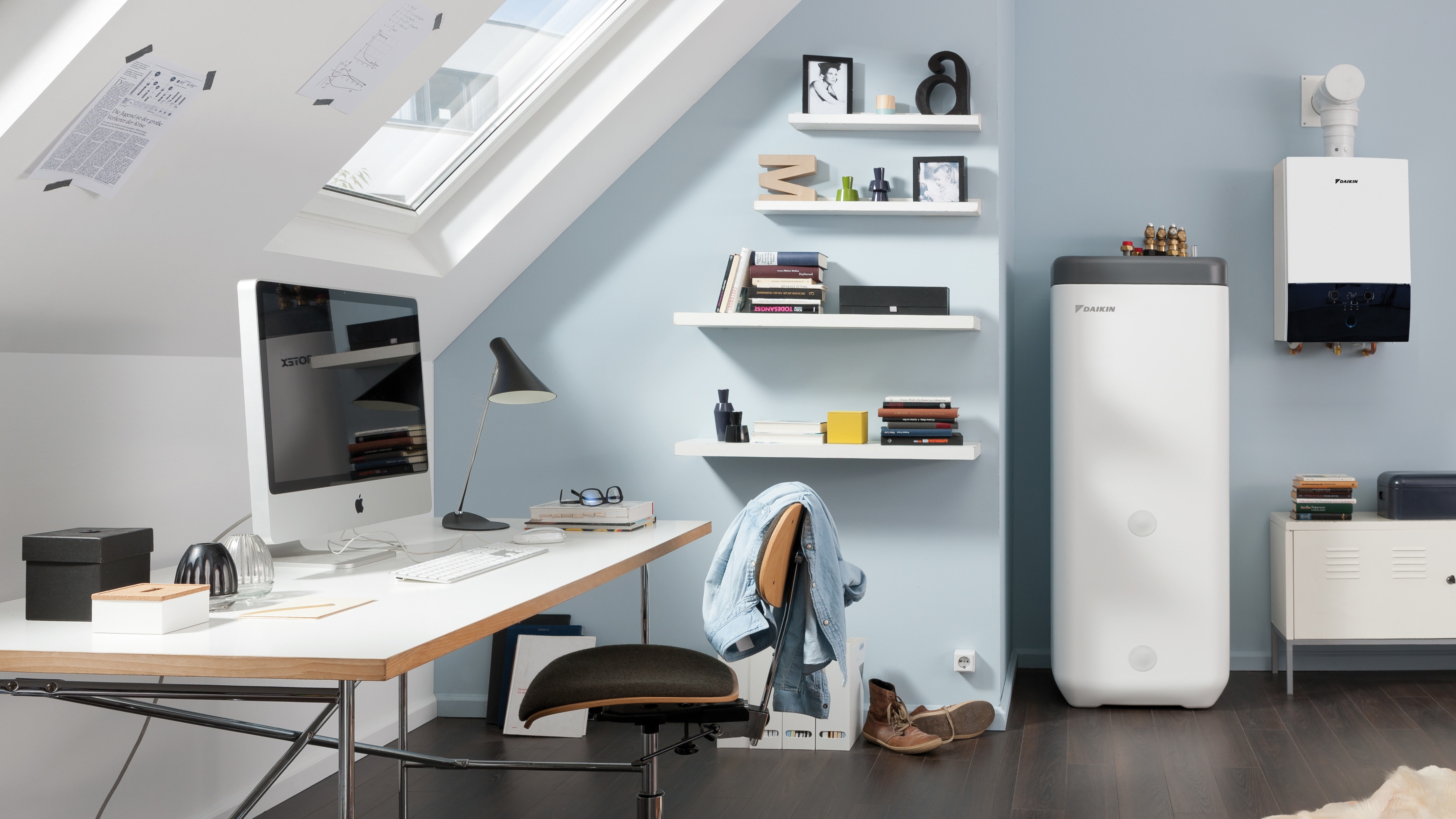 Ballon d'eau chaude Daikin intégré dans une chambre